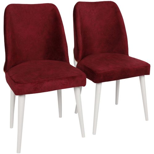 Woody Fashion Set stolica (2 komada), Bordo crvena Bijela boja, Nova 782 slika 1