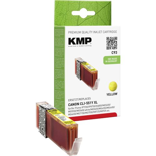 KMP tinta zamijenjen Canon CLI-551Y, CLI-551Y XL kompatibilan  žut C93 1519,0009 slika 2