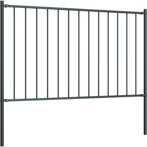 Panel za ogradu sa stupovima čelični 1,7 x 1 m antracit slika 6