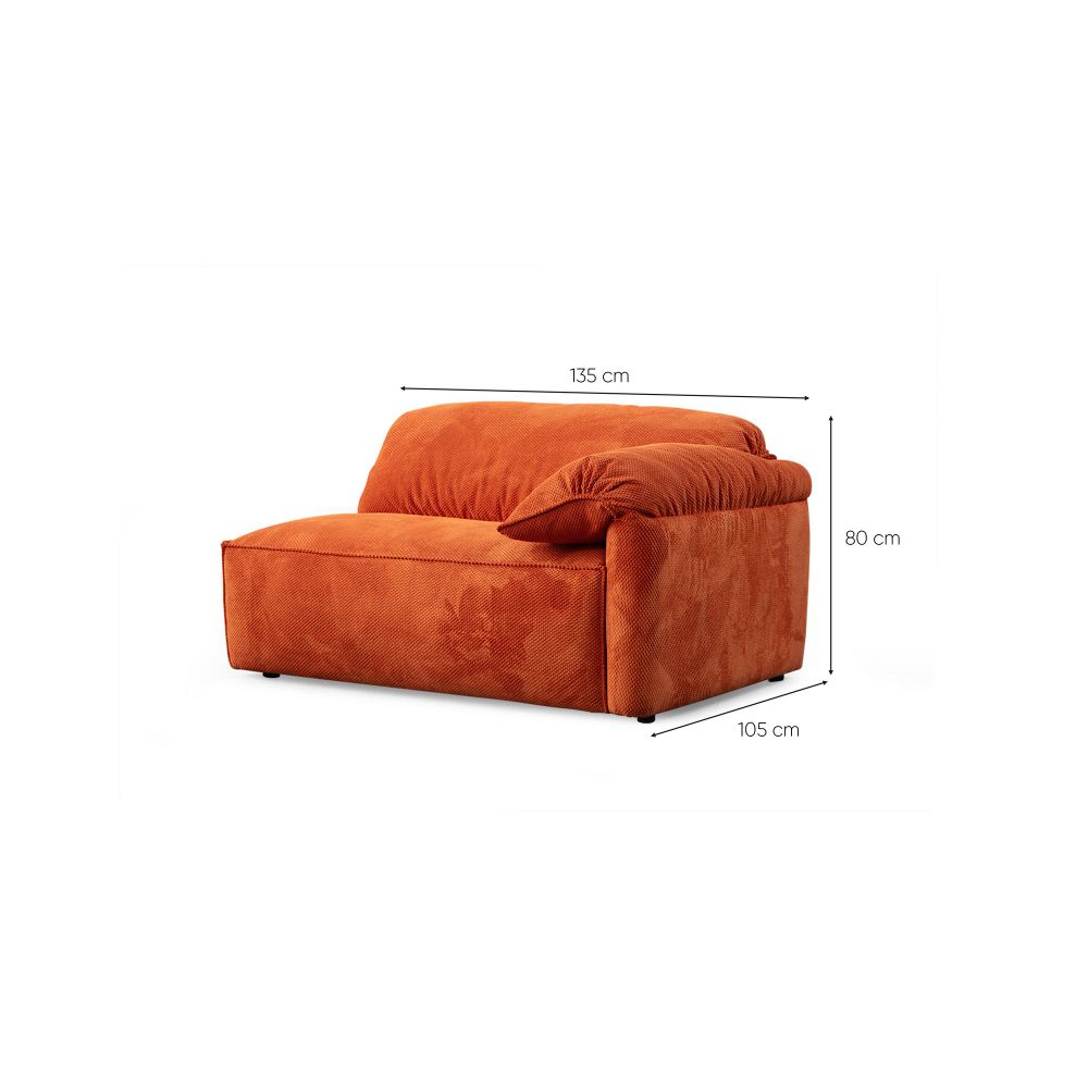 Sofa za 3 osobe Flamingo Lounge (L1,5+1,5R) - narandžasta slika 7