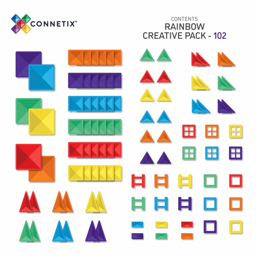 Connetix Magnetne pločice za slaganje Rainbow Creative Pack, 102kom slika 2