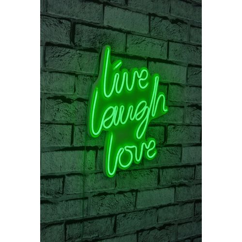 Wallity Ukrasna plastična LED rasvjeta, Live Laugh Love - Green slika 1