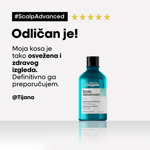 Loreal Professionnel Paris Scalp Advanced Anti-Oiliness Šampon Za Kožu Glave Sklone Mašćenju 300ml slika 9