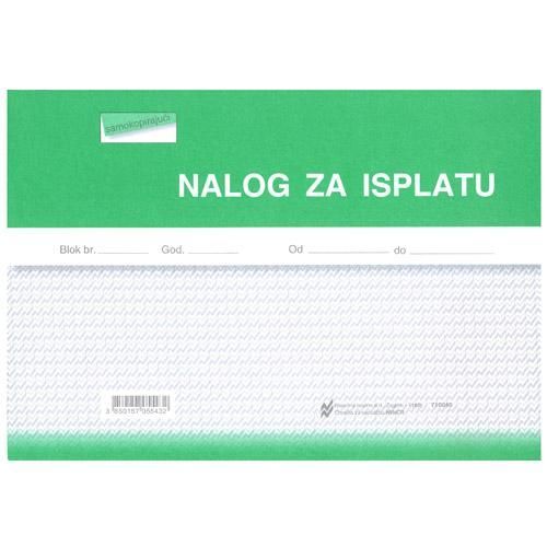 NI-NCR NALOG ZA ISPLATU; Blok 2 x 50 listova, 21 x 14,8 cm slika 2