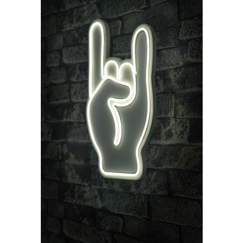 Wallity Ukrasna plastična LED rasvjeta, Rock N Roll Sign - White slika 1