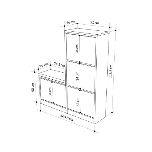 Dude - White White Shoe Cabinet slika 6