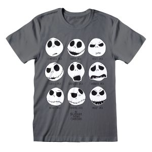 Unisex Majica Kratkih Rukava The Nightmare Before Christmas Many Faces Tamno sivo XXL