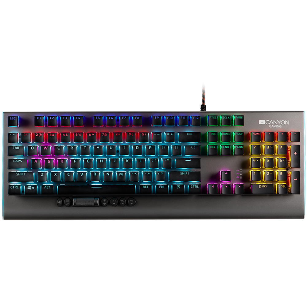 CANYON Interceptor GK-8 RGB EN Gaming Tastatura - Wired Tamno Siva slika 1