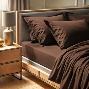 Ranforce double XL fitted sheet (FR) (IT) (ES) (DE) Tonne Brune - 88, colour: dark brown