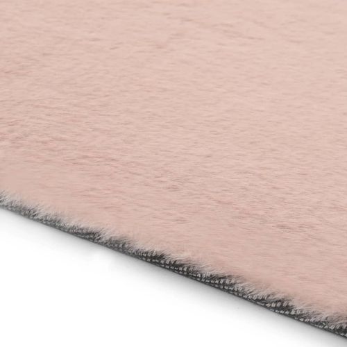 Tepih od umjetnog zečjeg krzna 160 x 230 cm blijedo ružičasti slika 6