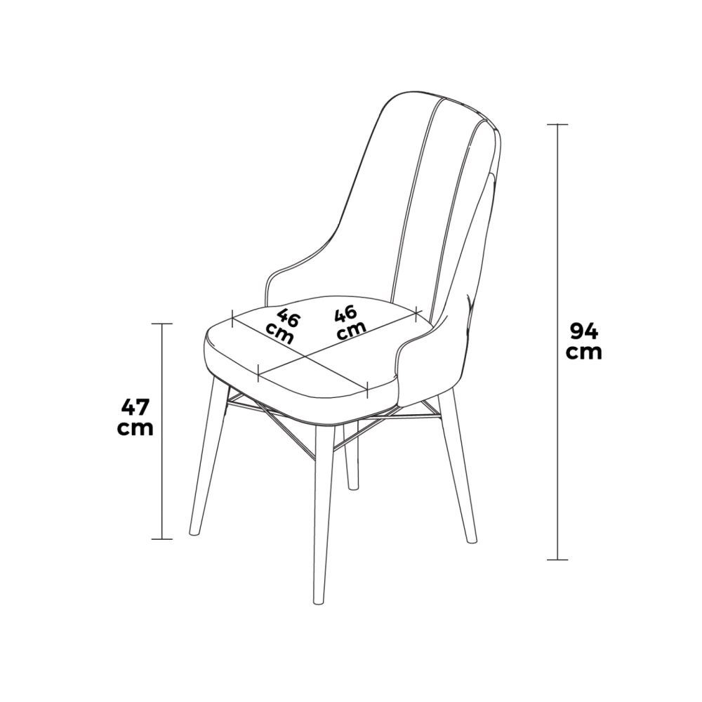 Pare - Crno-bijeli set stolica (6 komada) slika 4