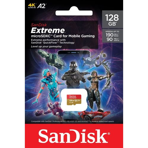 SanDisk Extreme microSDXC 128GB za mobilno gaming slika 1