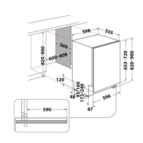 Indesit D2I HD526 A Ugradna mašina za pranje sudova, širia 59.8 cm  slika 6