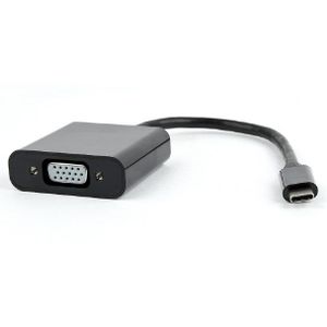 Gembird AB-CM-VGAF-01 VIDEO Adapter USB-C to VGA HD15, M/F, Cable, Black, Blister