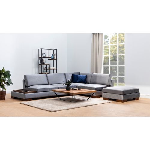 Ugaona Sofa 'Tulip Corner Right' s Pufnom - Tamnosiva slika 2