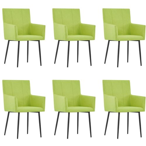 Blagovaonske stolice s naslonima za ruke 6 kom zelene tkanina slika 22