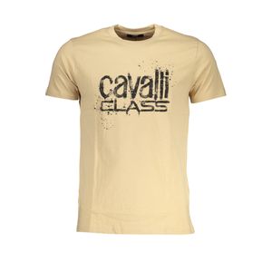 CAVALLI CLASS MEN'S SHORT SLEEVED T-SHIRT BEIGE