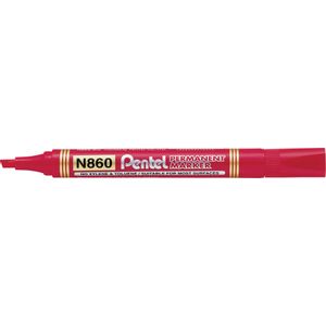 Marker permanentni PENTEL N860-B crveni kosi vrh, pakiranje 12/1