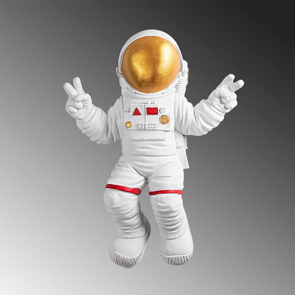 Astronaut u Položaju Mira - Dekorativni Zidni Ukras od Bijelog Zlata slika 7