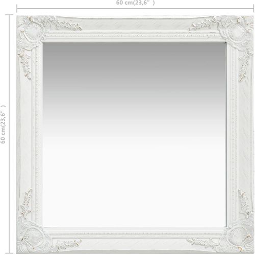 Zidno ogledalo u baroknom stilu 60 x 60 cm bijelo slika 15