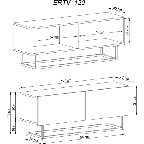 Komoda za televiziju ENJOY ERTV120 - hrast slika 2