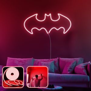 Batman Night - Veliki crveni dekorativni zidni LED osvetljaj