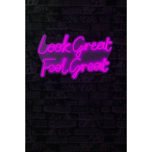 Wallity Ukrasna plastična LED rasvjeta, Look Great Feel Great - Pink slika 2