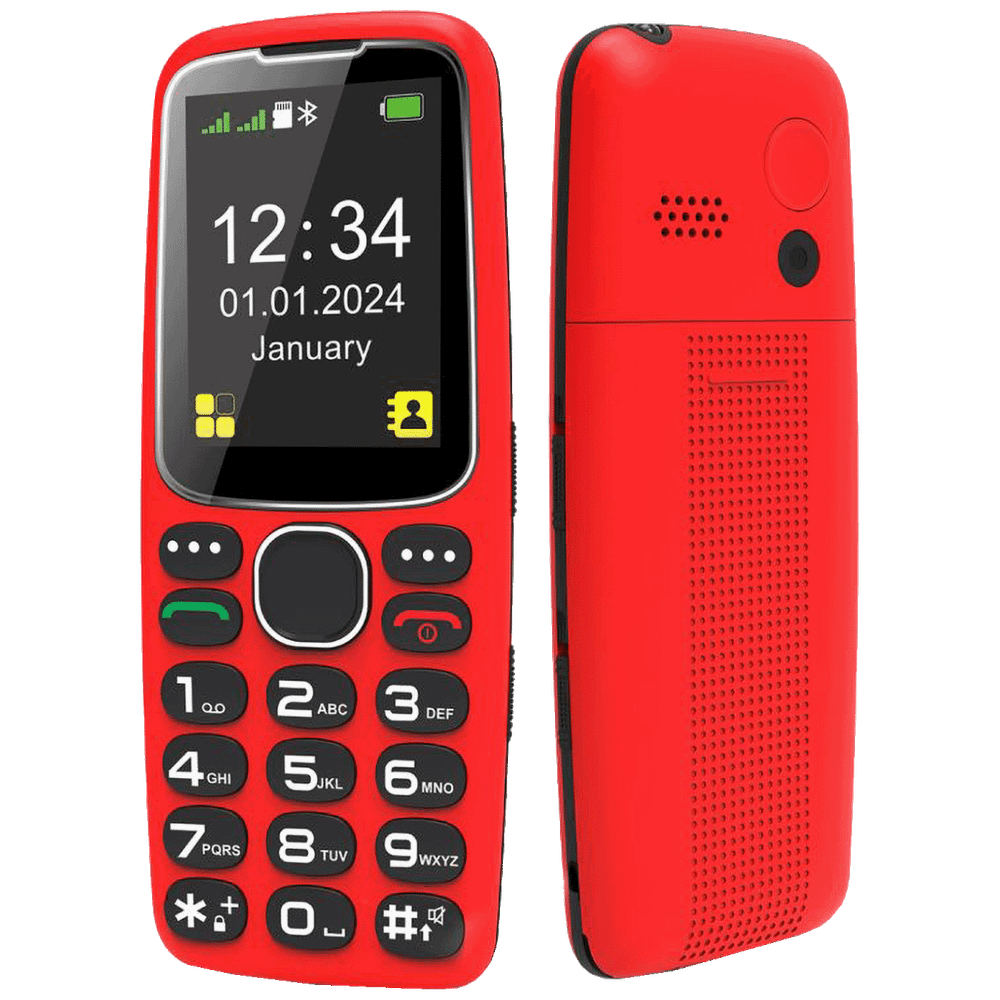 MeanIT Telefon mobilni, 2.4" zaslon, SOS tipka, crveni - Senior 10 Plus, Crveni slika 1