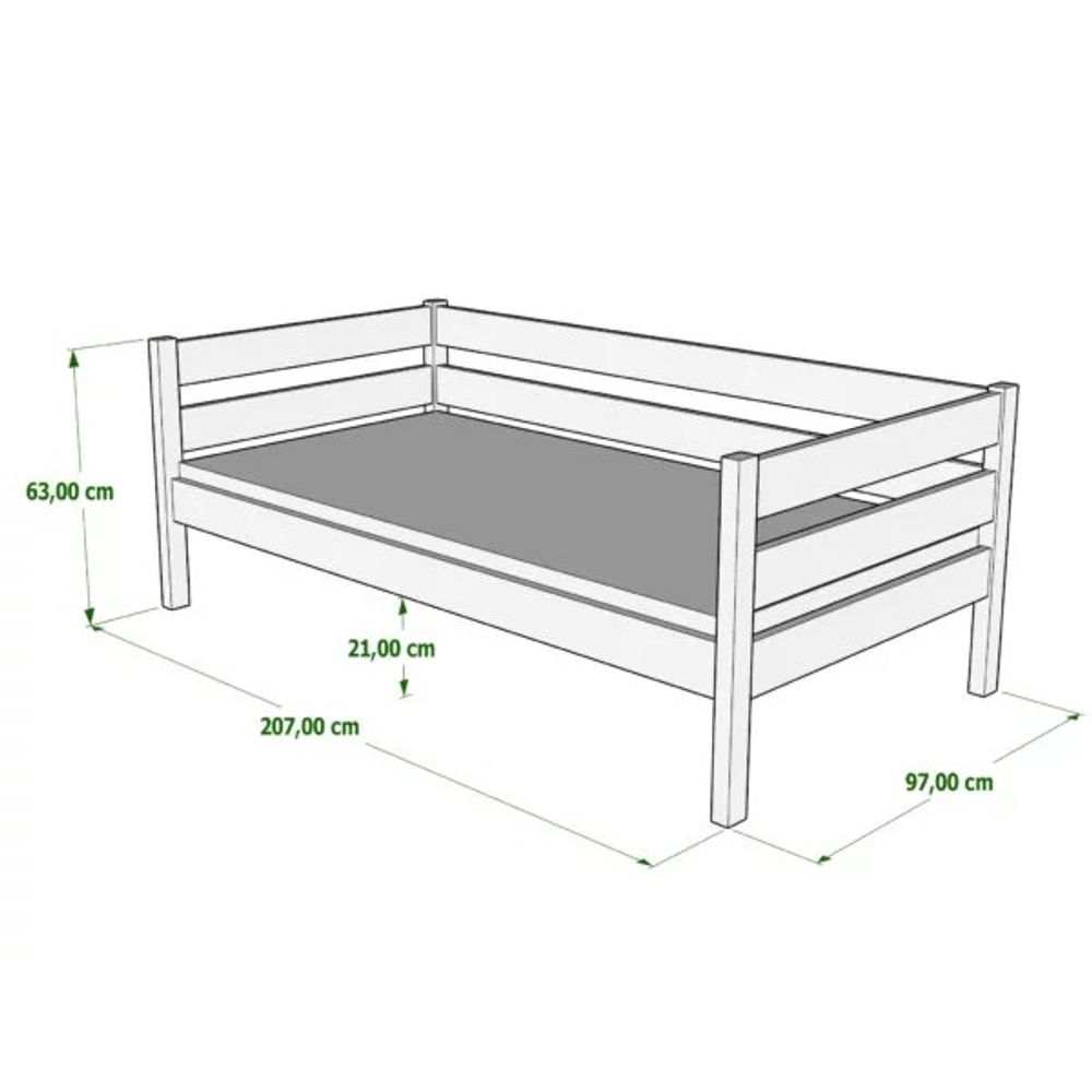 Drveni dječiji krevet Karo Z sa ladicom, Svijetlo drvo - 200x90cm slika 3