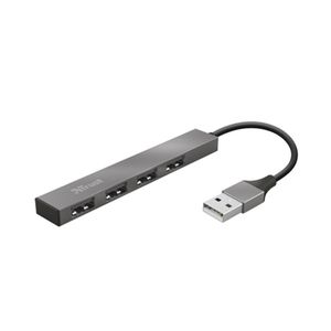 Hub TRUST HALYX USB2.0/4xUSB/Aluminjum/siva