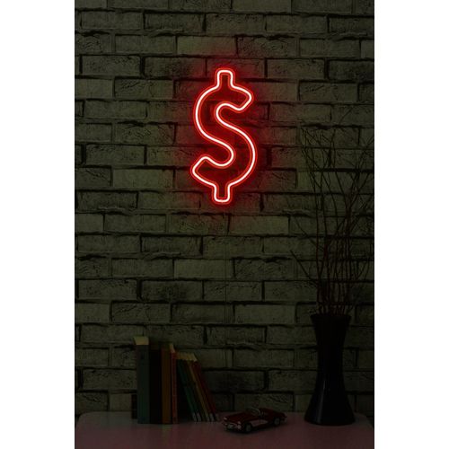 Wallity Ukrasna plastična LED rasvjeta, Dollar Sign - Red slika 12