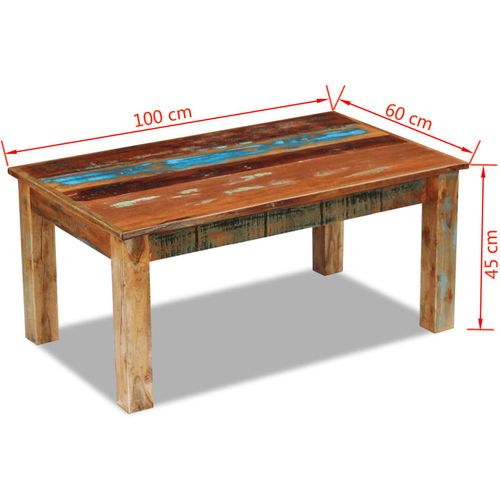 Stolić za kavu od masivnog obnovljenog drva 100 x 60 x 45 cm slika 35