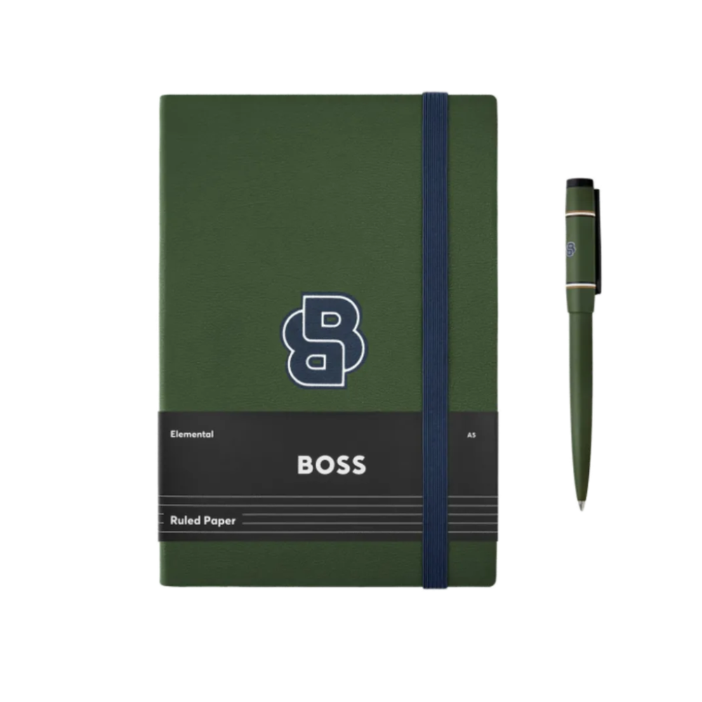 Hugo Boss set notes A5 i hemijska olovka HPBH612T, zeleni slika 2