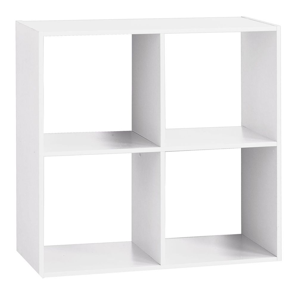 Five polica 4 otvora 67.5x32x67.5cm furnir bijela slika 1