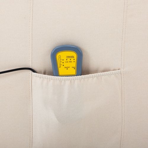 Električni masažni naslonjač od tkanine krem slika 6