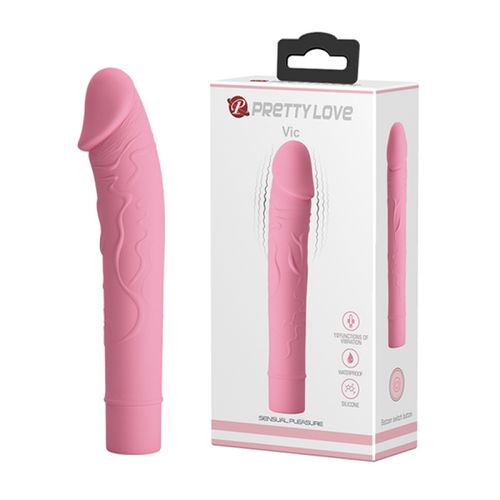 Realistični Silikonski Vibrator Vic Pink slika 1