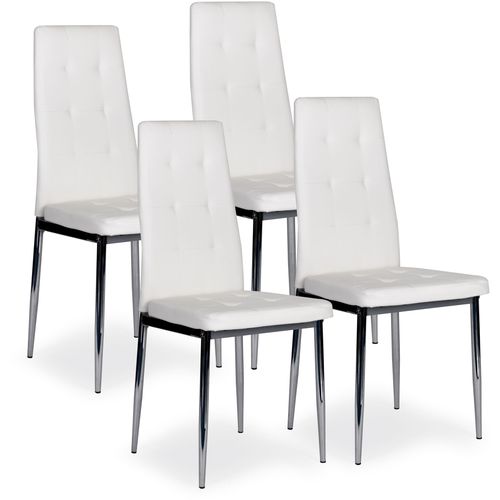 Set od 4 tapeciranih stolica bijeli slika 7