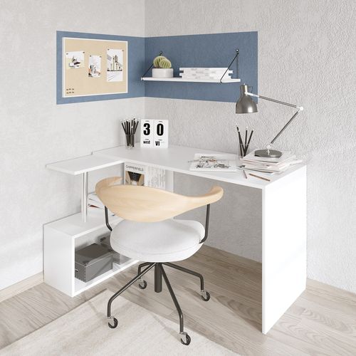 Woody Fashion Radni stol, Bijela boja, Gelincik - White slika 1