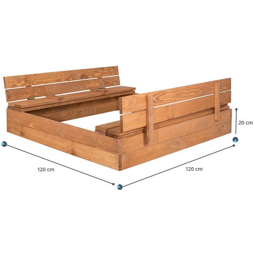Drveni impregnirani zatvoreni pješčanik 120x120cm slika 8