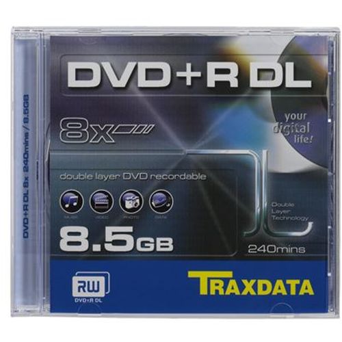 TRAXDATA OPTIČKI MEDIJ DVD+R DUAL LAYER 8X BOX 1 slika 1