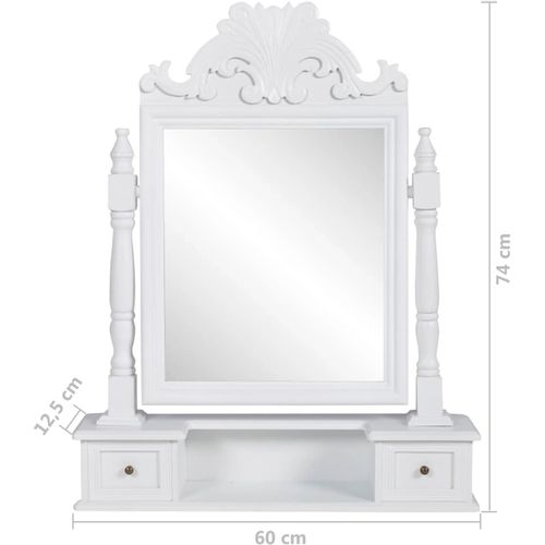 Toaletni stolić s pravokutnim nagibnim ogledalom MDF slika 42