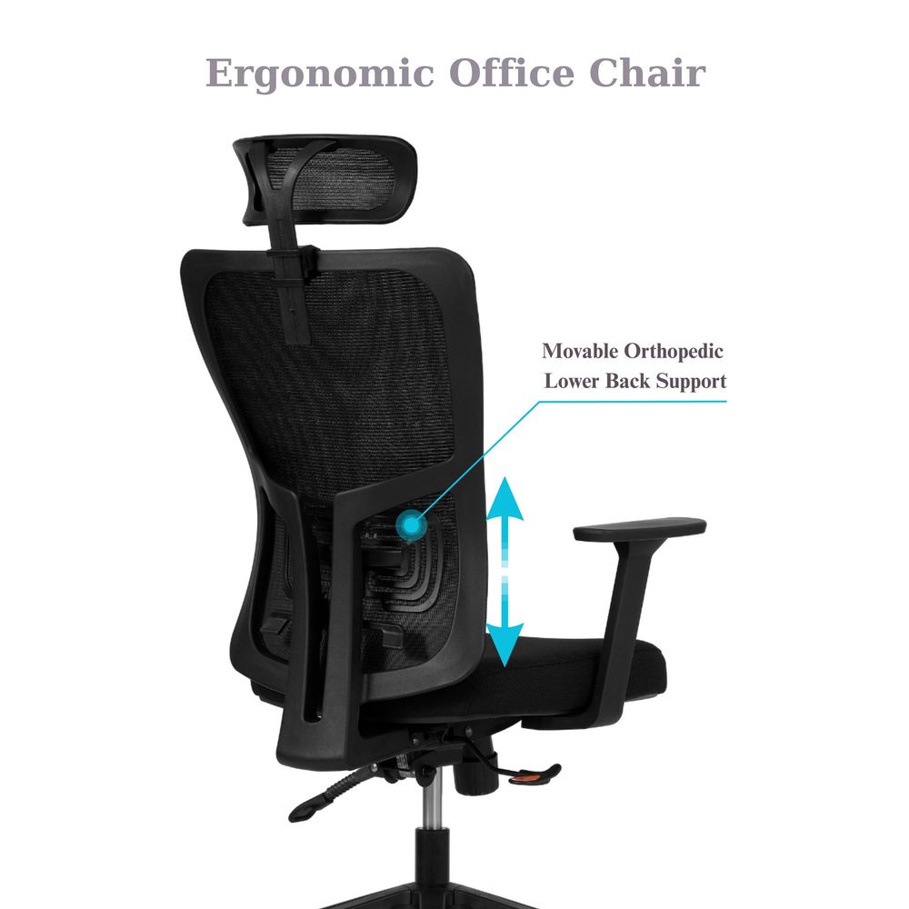 Office chair Lumbar 126 - Black colour slika 7