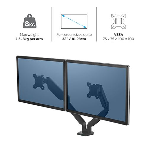 Fellowes stalak za dva monitora Platinum Series do 32" dijagonale slika 3