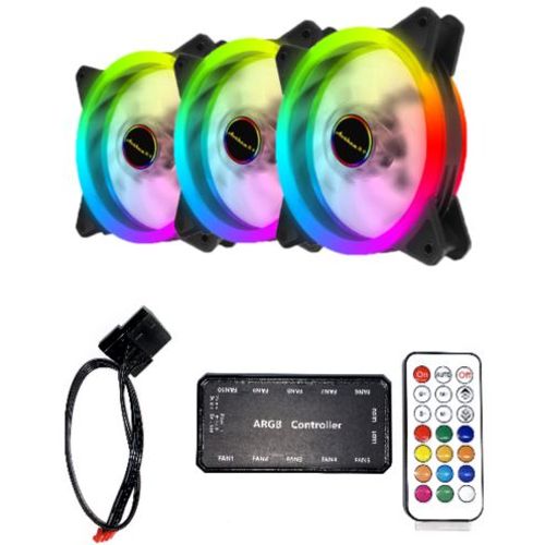 NaviaTec RGB PC Case Dual Ring Fan 3x Controller BUNDLE slika 1