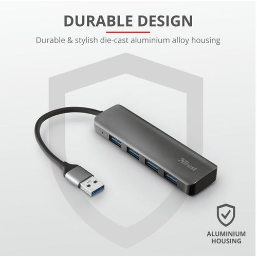 Trust USB HUB Halyx, 4-port, USB 3.2, crni (23327) slika 1
