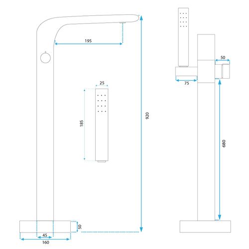 Samostojeća pipa Rea CLARK CHROME slika 4