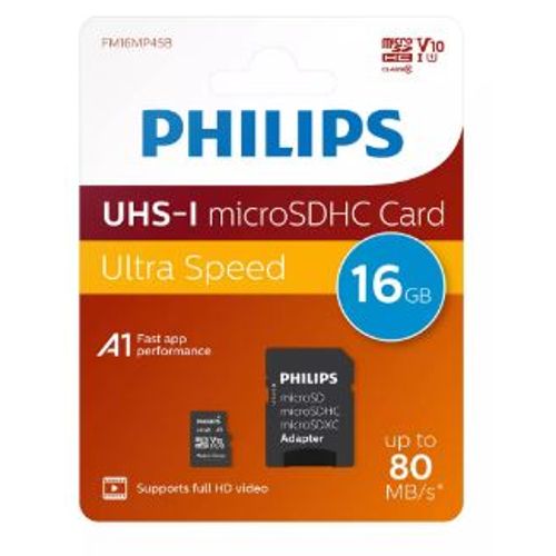 Philips Micro SDHC kartica 16GB Class 10 + SD adapter slika 2