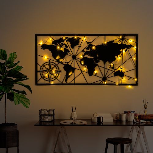 Wallity Metalna zidna dekoracija World Map Led 452 slika 2