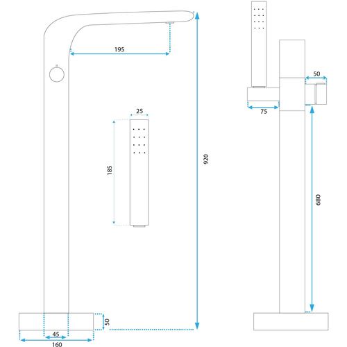 Samostojeća pipa Rea CLARK CHROME slika 4