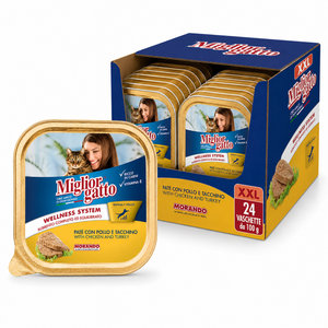 Miglior hrana za mačke u alu posudi, Piletina i Puretina, 24x100 g, XXL